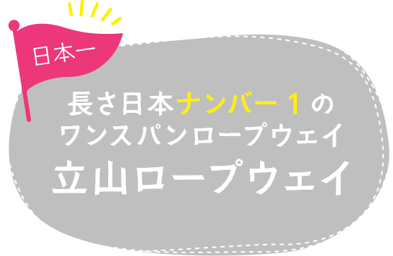 長さ日本ナンバー1のワンスパンロープウェイ　立山ロープウェイ